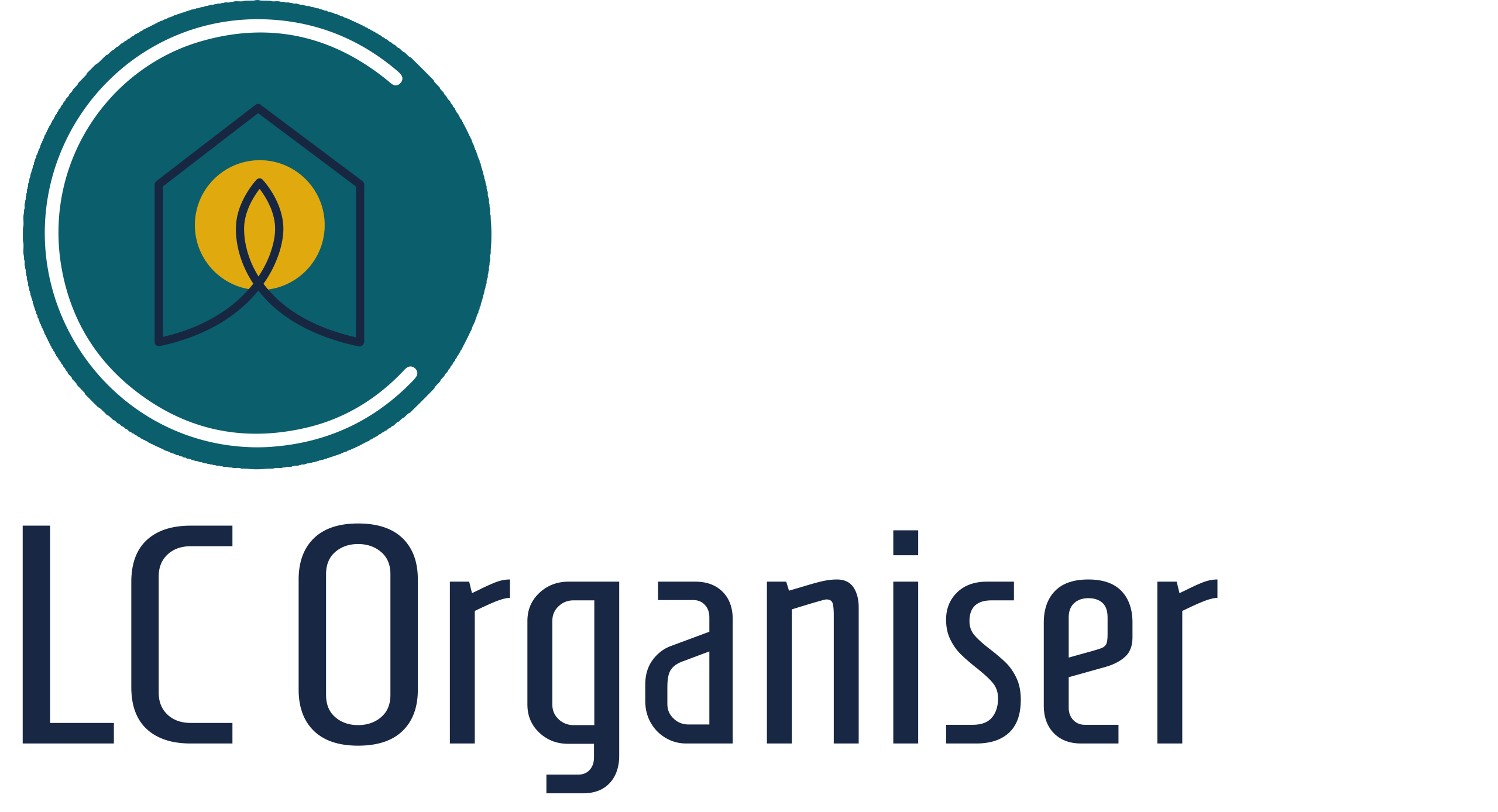 LC-Organiser – Logo + titre – fond bleu LC ORGANISER Caroline LAMY